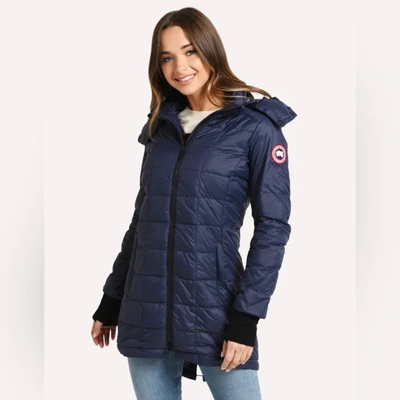 Canada Goose Ellison Packable Down Coat Navy Blue Hooded Jacket Sz S Womenโs - Picture 1 of 16